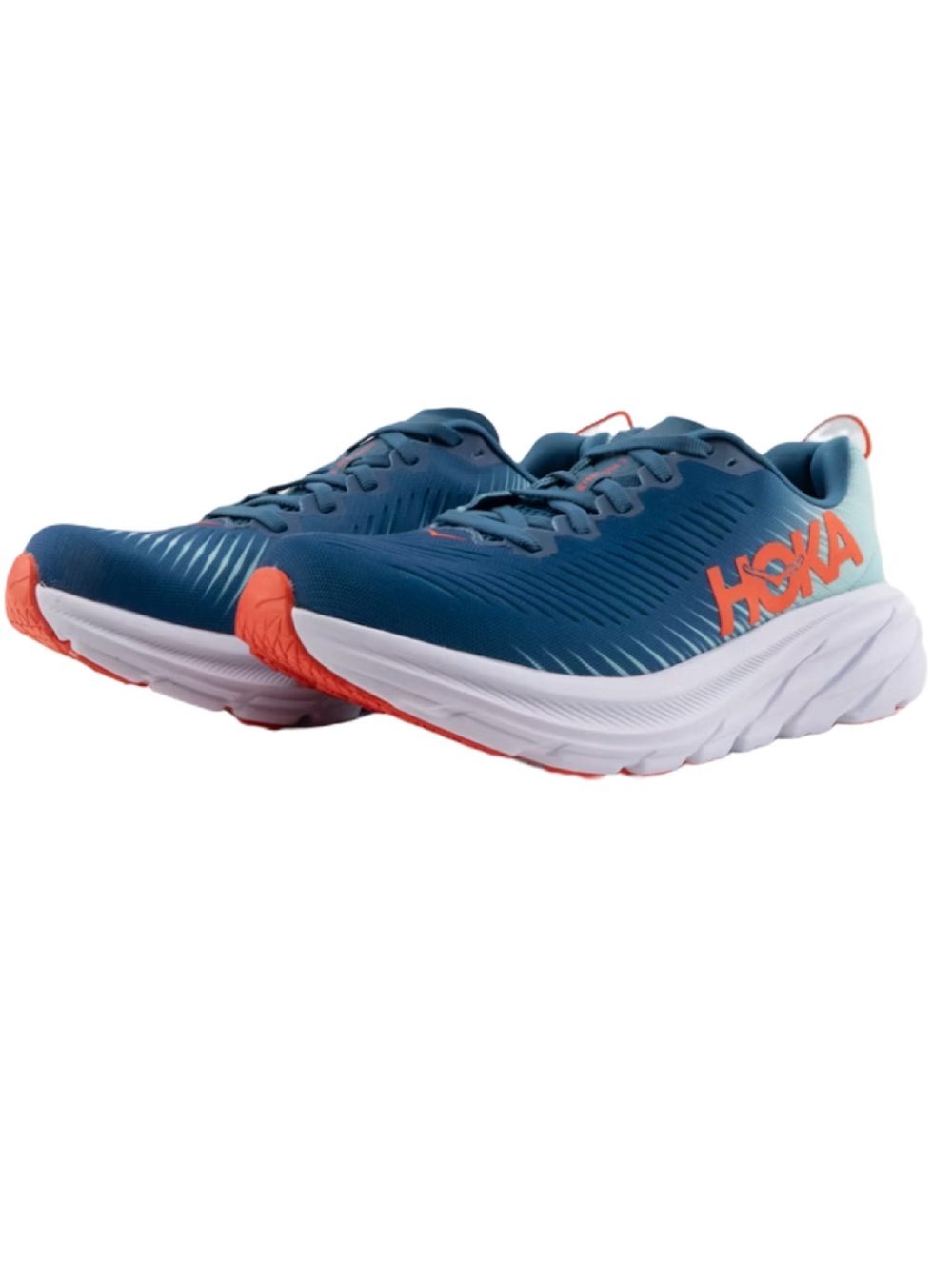 Mens Hoka Rincon 3 Men's Running Shoe - Blue with Coral Logo Size 12D